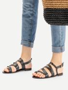 Shein Toe Post Pu Strappy Flat Sandals