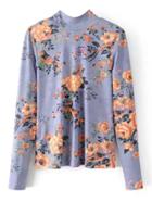 Shein Flower Print Tied Back Top