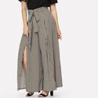 Shein Plus Tie Waist Wide Leg Striped Pants
