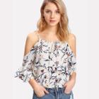 Shein Random Botanical Print Chiffon Top