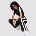 Shein Cut And Sew Crop Tee & Flare Pants Set