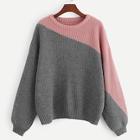 Shein Two-tone Lantern Sleeve Jumper