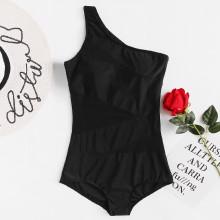 Shein Plus One Shoulder Swimsuit