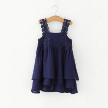 Shein Girls Contrast Lace Layered Straps Dress