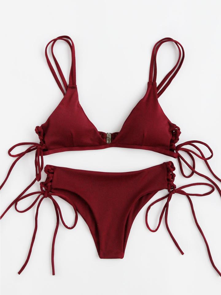Shein Tie Side Strappy Bikini Set
