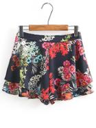 Shein Floral Print Layered Shorts