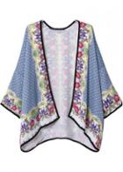 Rosewe Fine Quality Three Quarter Sleeve Print Cardigans For Female