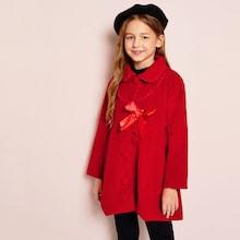 Shein Toddler Girl Bow Detail Solid Coat