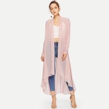 Shein High Low Hem Open Front Coat