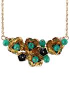 Shein Gold Bead Flower Chain Necklace