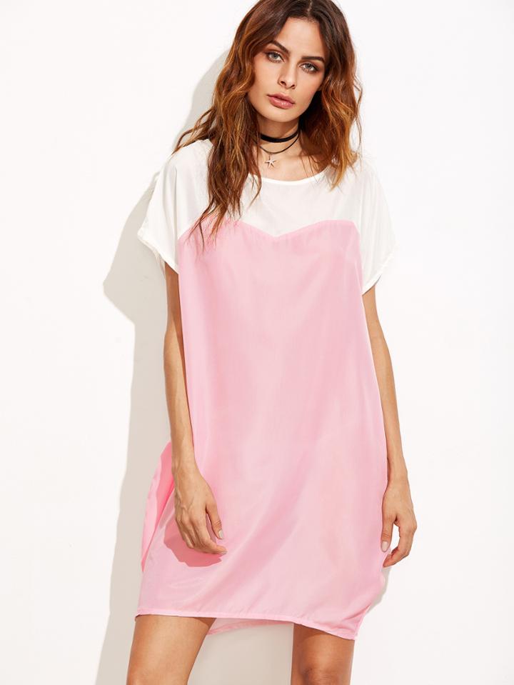 Shein Color Block Dolman Sleeve Cocoon Dress