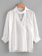 Shein Choker Neck Surplice Blouse