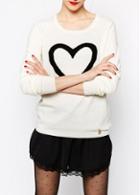 Rosewe Chic Heart Print Round Neck Long Sleeve Pullovers