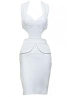 Rosewe Enchanting Hollow Design White Skinny Dress For Lady