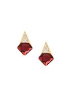 Shein Faux Geometric Gem Studs - Red