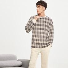 Shein Men Drop Shoulder Plaid Pullover & Pants Pj Set