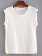 Shein White Round Neck Tank Top
