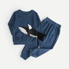 Shein Toddler Boys Whale Print Sweatshirt With Pants