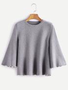 Shein Grey Contrast Trim Jersey Loose Sweater