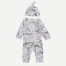 Shein Boys Abstract Print Jumpsuits Set With Hat
