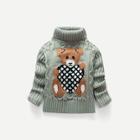 Shein Toddler Boys Cartoon Print Cable Knit Sweater