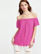 Shein Scalloped Off The Shoulder Top