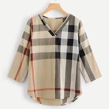 Shein Plus V-neck Dip Hem Blouse