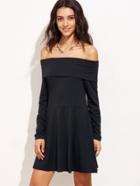 Shein Black Off The Shoulder A-line Dress
