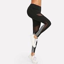 Shein Contrast Mesh Skinny Leggings