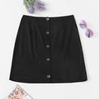 Shein Plus Button Through Solid Skirt