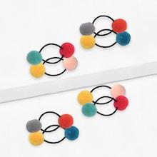 Shein Girls Pom-pom Hair Tie 8pcs
