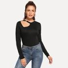 Shein Asymmetrical Cut-out Fitted Tee