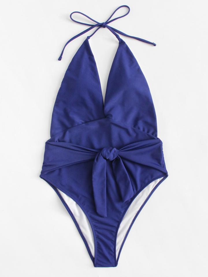 Shein Open Back Knot Swimsuit