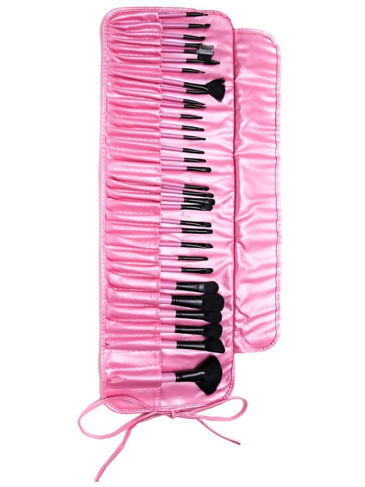 Shein 32pcs Pink Professional Makeup Brush Set With Bag