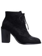 Shein Black Lace Up High Heeled Boots