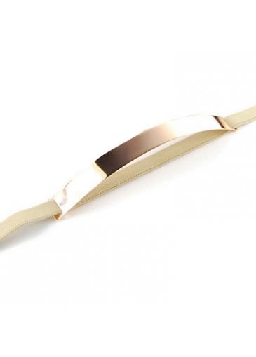 Rosewe Paillette Decorated Apricot Metal Elastic Belt