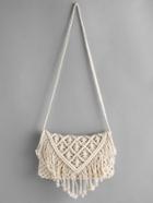 Shein Crochet Hollow Out Tassel Bag