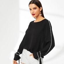 Shein Contrast Binding Knot Detail Top