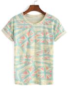 Shein Multicolor Crew Neck Union Jack Print T-shirt