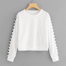 Shein Gingham Print Sleeve Sweatshirt