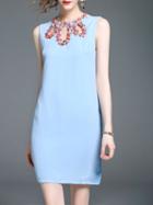 Shein Sequined Applique Hollow Sheath Dress