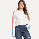 Shein Plus Letter Embroidered Tee