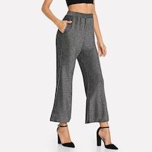 Shein Elastic Waist Pocket Wide Leg Pants