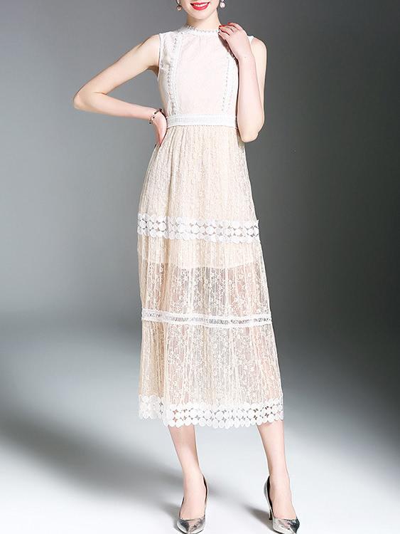 Shein Crochet Hollow Out Sheer Lace Dress