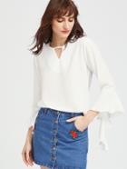 Shein Cut Out Front Bell Sleeve Blouse