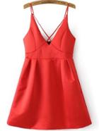 Shein Criss Cross Bib Zipper Back Cami Dress