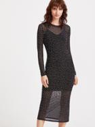Shein Polka Dot Print Side Slit Sheath Dress With Cami
