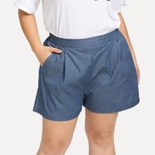 Shein Plus Elastic Waist Denim Shorts