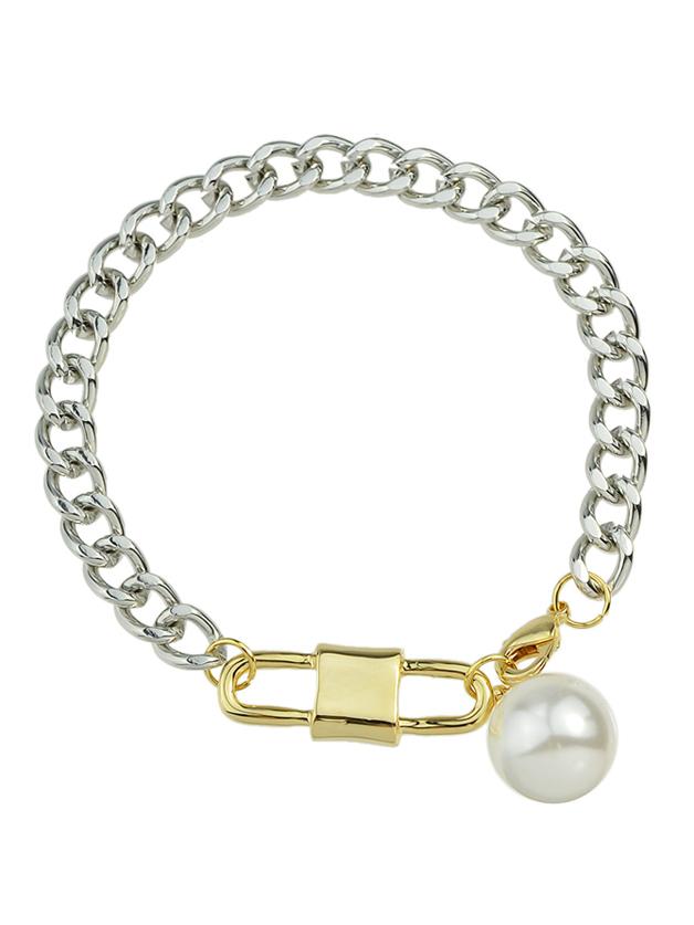 Shein Imitation Pearl Chain Link Bracelet