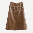 Shein Studded Detail Pu Skirt